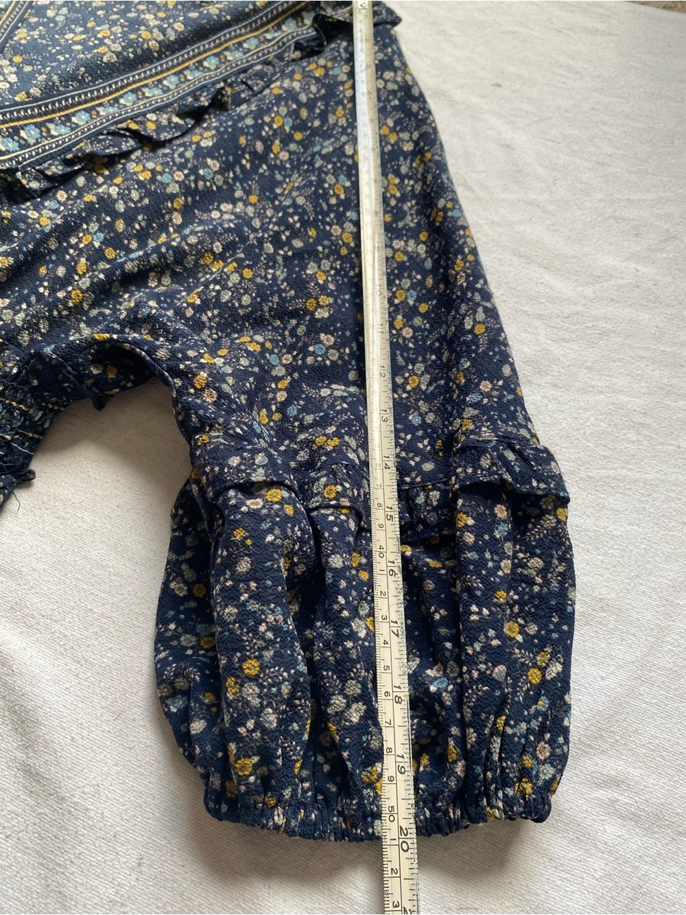 Max Studio Navy Floral Tiered Maxi Dress SZ L - Picture 13 of 16